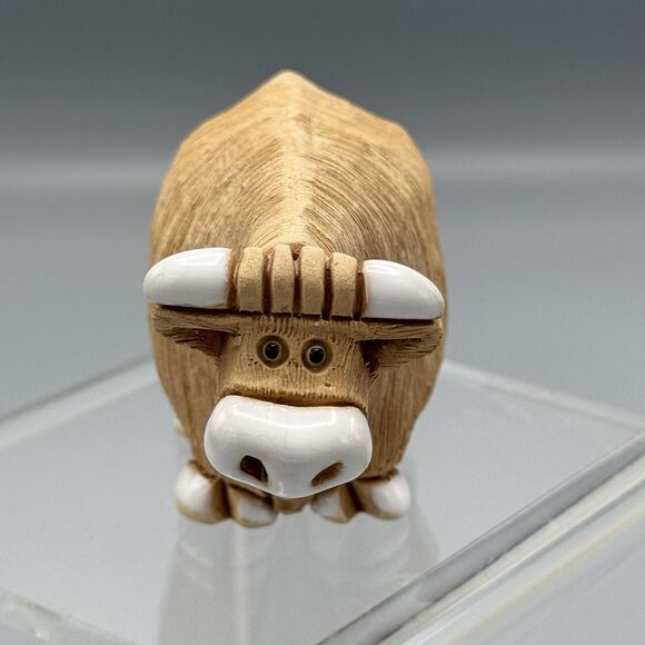 Vintage Artesania Rinconada Highland Horned Cow Glazed Accents READ 4" Farmcore - Picture 2 of 11